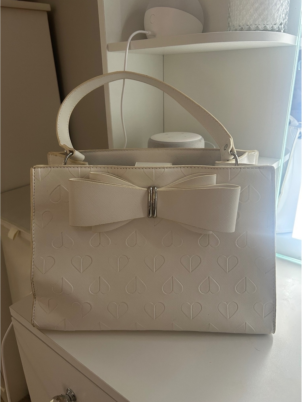 (Send offers!) Betsey Johnson White Bow Tote Bag